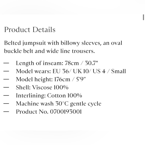 And Other Stories Belted V-Neck Jumpsuit. Size 8. Terracotta Burnt Orange Color - Picture 11 of 11